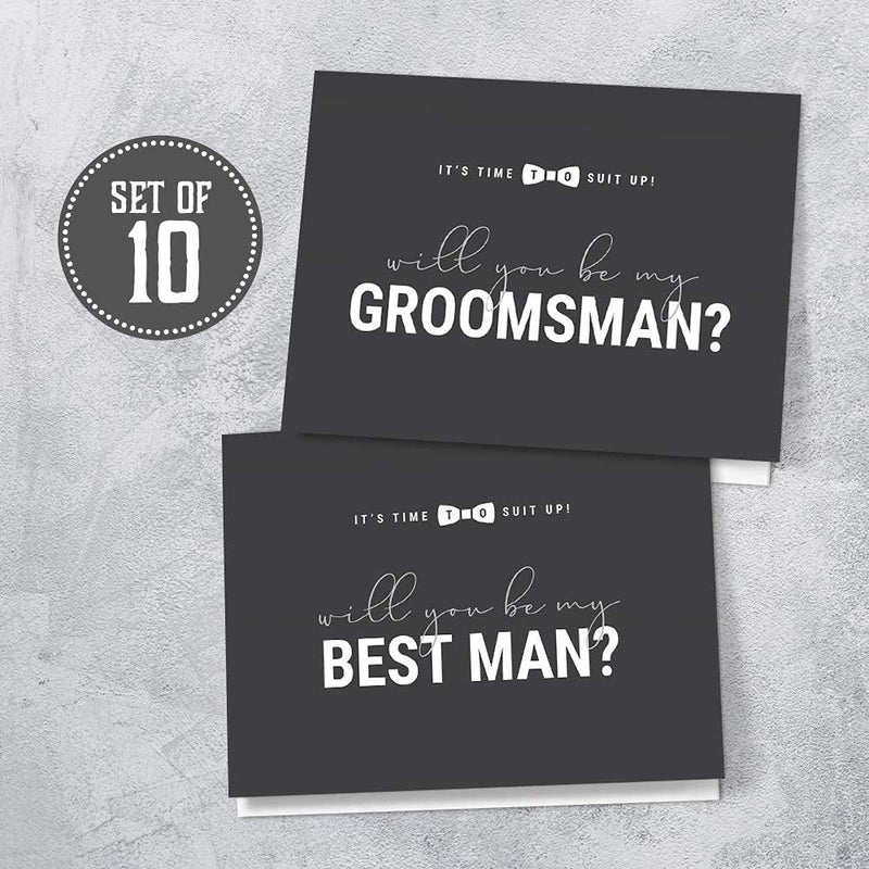 Hat Acrobat Groomsman Proposal Cards 8 Will You Be My Groomsman and 2 Best Man Cards with Envelopes | Set of 10 Groomsmen Cards - Image 3
